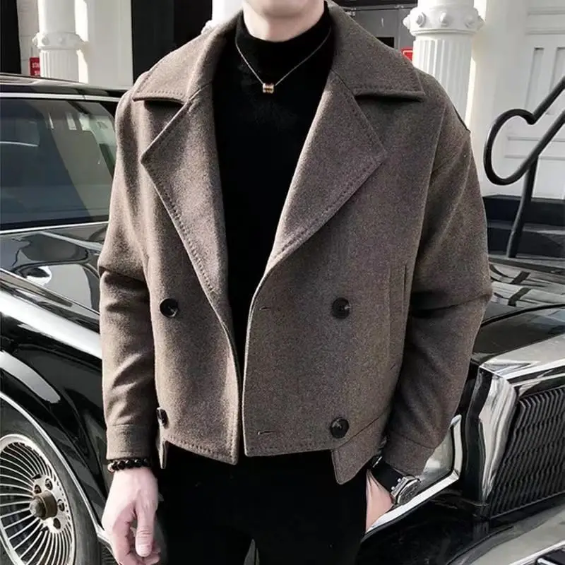 

Wool Blend Coat Men'S Long Coats Mans Y2K Gothic College Preppy Men's Air Fishing Breathable Waterproof Vintage Elastic Skin Ins