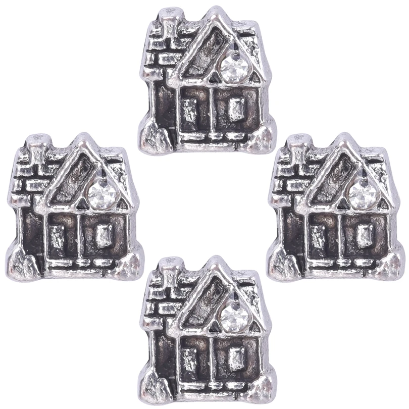 20Pcs/Lot Building House Castle Floating Charms кулон For Memory Medaillon Locket Necklaces Jewelry Bulk