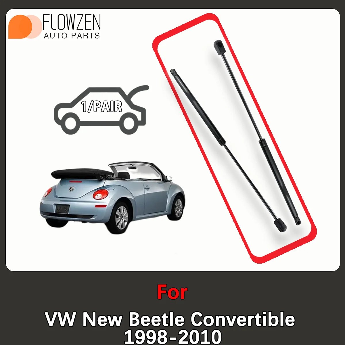 トランクガスストラットスプリングバー VW ニュービートルコンバーチブル 1998-2010 リアショックストラットバー圧力ロッド OE 1Y0827550B 1Y0827550D