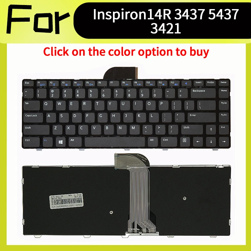 Teclado de substituição dos EUA para Inspiron14r 3437 5437 3421 5421 2421 v2421 2158 5473 5435 5421 15Z 5523 M431R