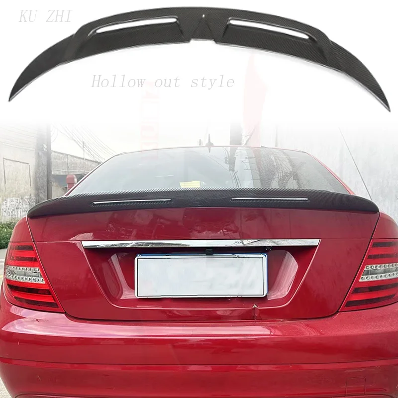 For Mercedes-Benz C-Class W204 C63 2-Door C180 C200 C220 C260 C300 GT RS Style Carbon Fiber Rear Spoiler Trunk Wing 2007-2014