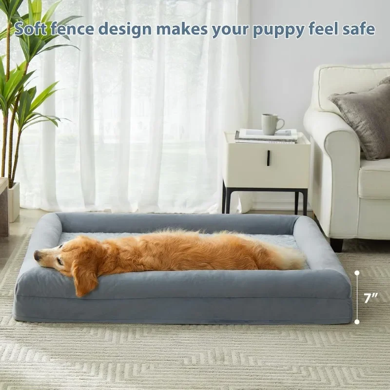 

XXL Orthopedic Dog Bed, Washable Waterproof Pet Sofa with Removable Cover, Large Dog Couch for Elderly Dogs, Luxury Bed