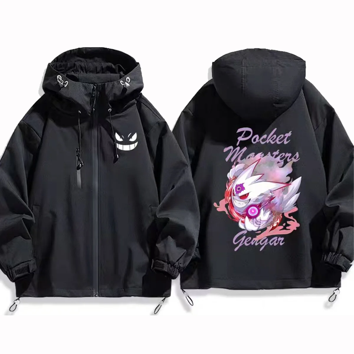 

Подростковая ветрозащитная повседневная куртка-худи из полиэстера с молнией для осени и зимы