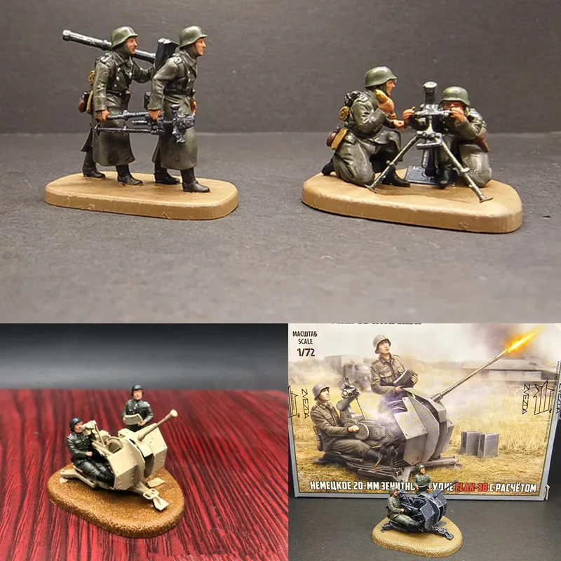 

1:72 Scale Model Painted 2/4Pcs Resin German Soldiers With Artillery Action Figure Toys Scene Accessory DIsplay Collection Fans