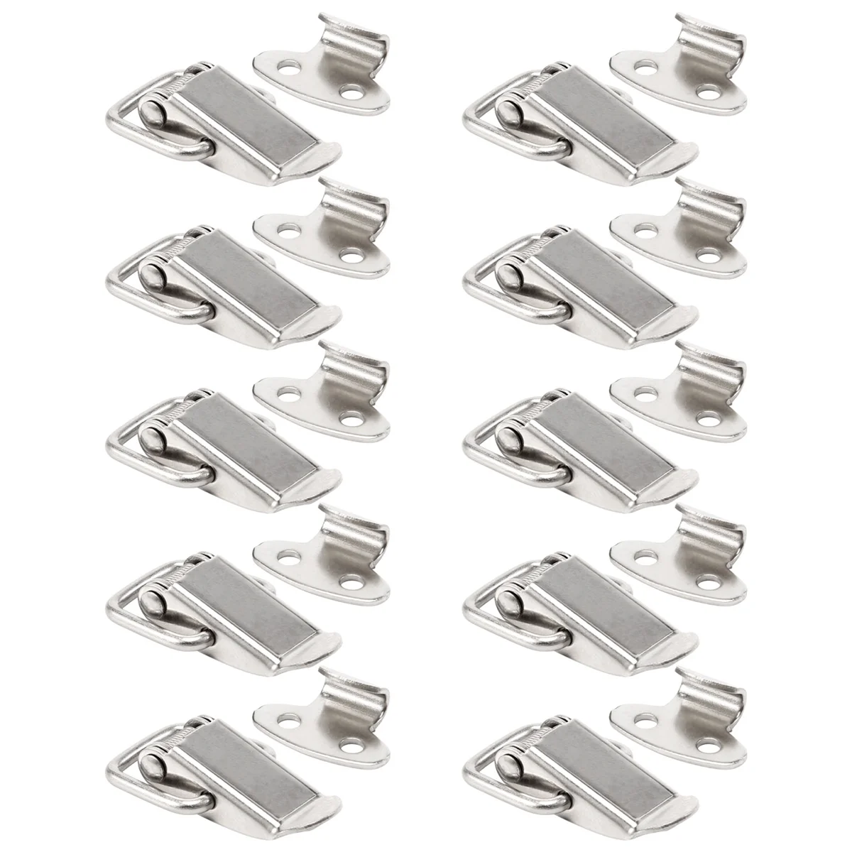 10Pcs Cabinet Spring Loaded Iron Straight Loop Toggle Latch 45Mm Length