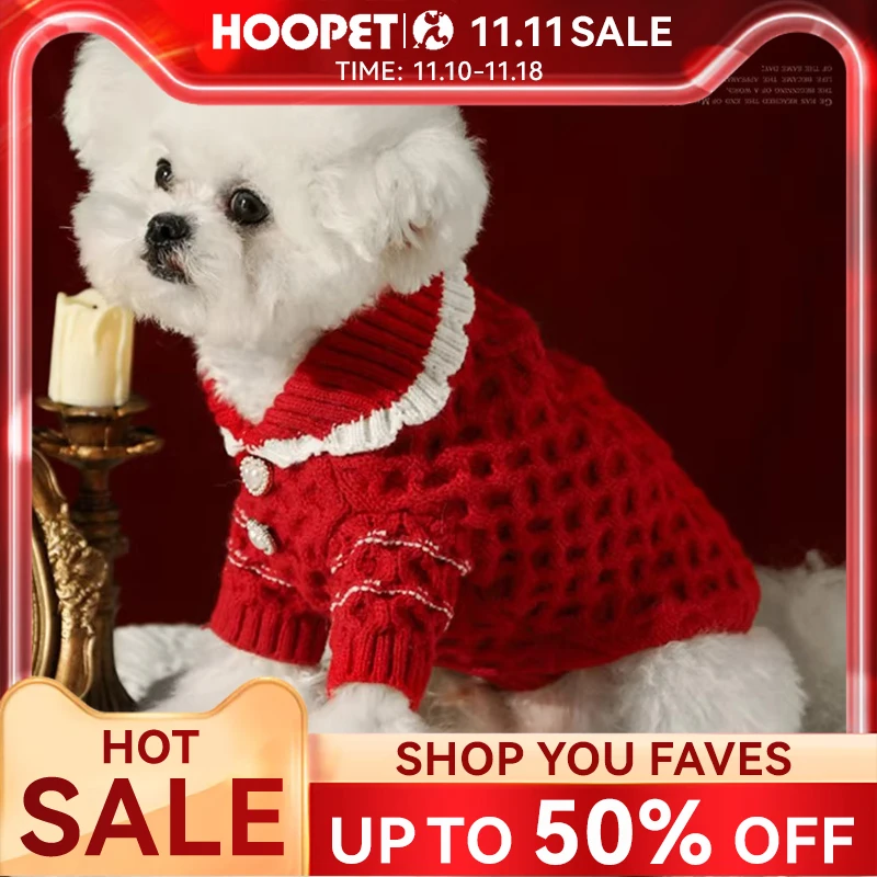 HOOPET Winter Pet Dogs Sweater Warm Knitted Clothes for Small Dogs Cats Clothes Puppy Kitten Clothing Pet Supplies