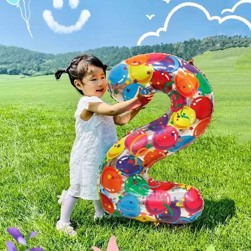 40-Inch Aluminum Foil Birthday Balloons Numbers 23 Boys Photography Props Decoration for Children Baby Scenarios