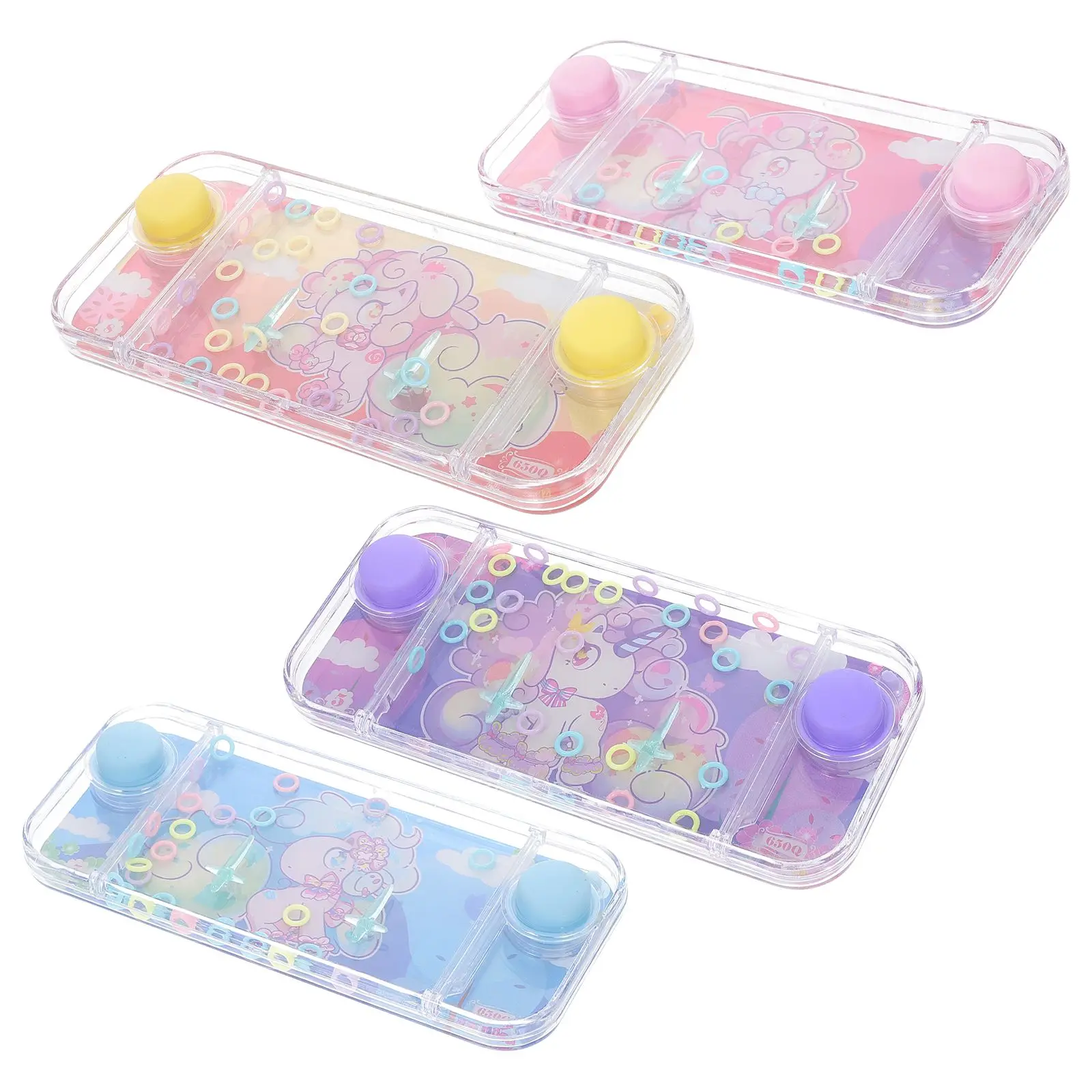 

6pcs Water Ring Toy Plastic Rings Toss Game Kids Basketball Ringtoss Handheld Montessori Toys Unicorn Theme water game travel