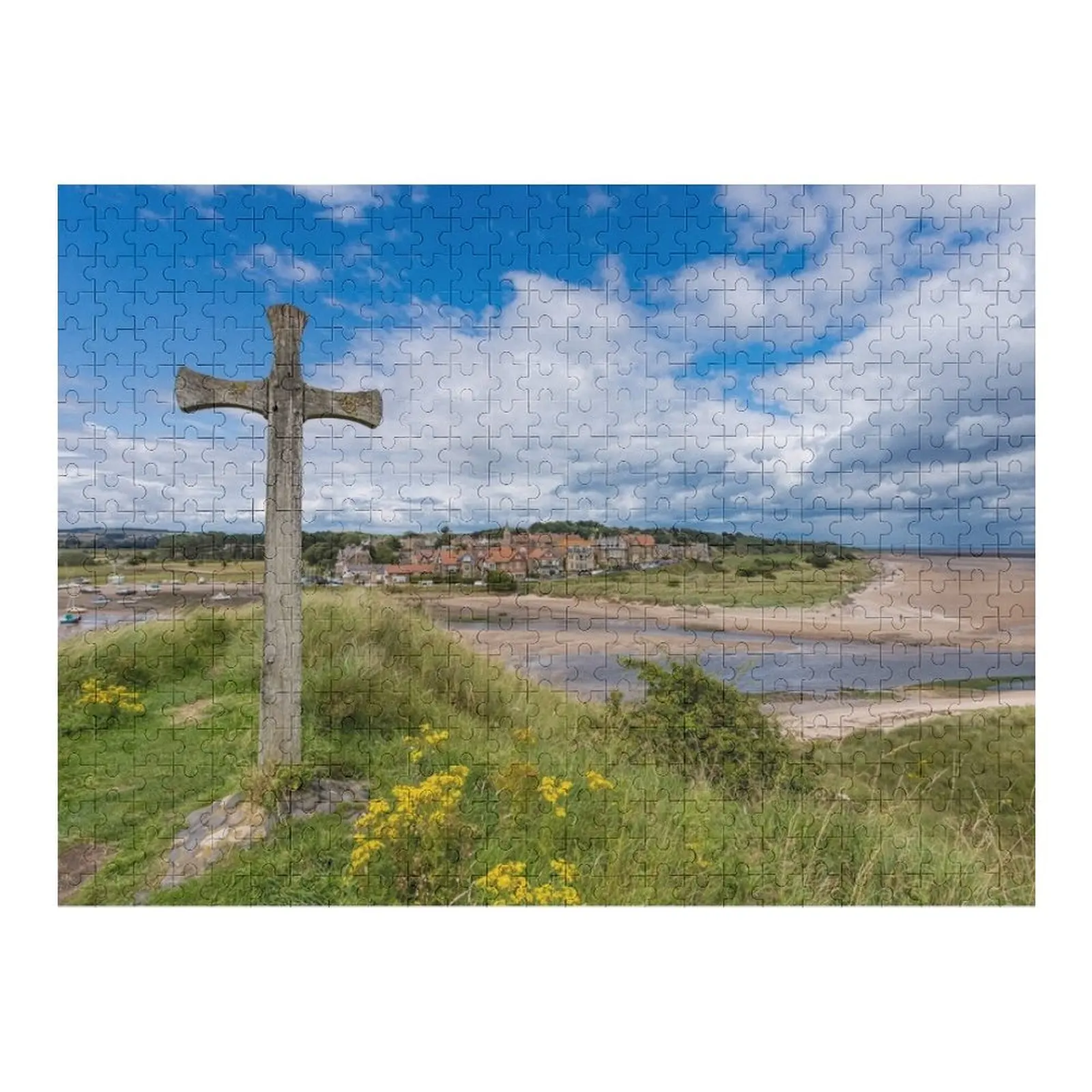 

St Cuthberts Cross, Alnmouth Jigsaw Puzzle Custom Wood Personalized For Kids Personalized Toys Puzzle