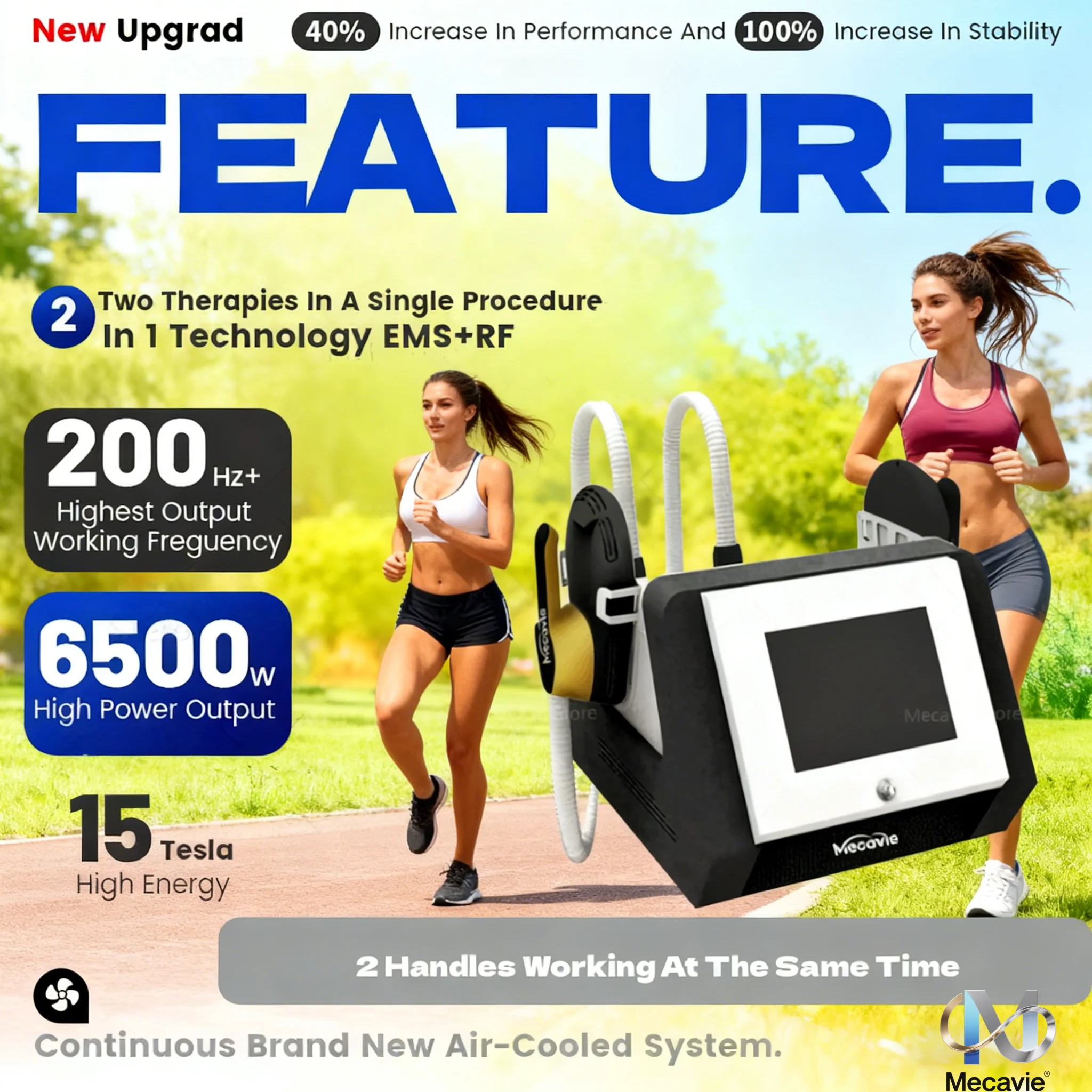 2026 جديد محمول 6500 واط MECAVIE إزالة الدهون الكنتوري العضلات التحفيز الكهربائي EMS الجسم 200 هرتز التخسيس مجموعات مسلم آلة #2
