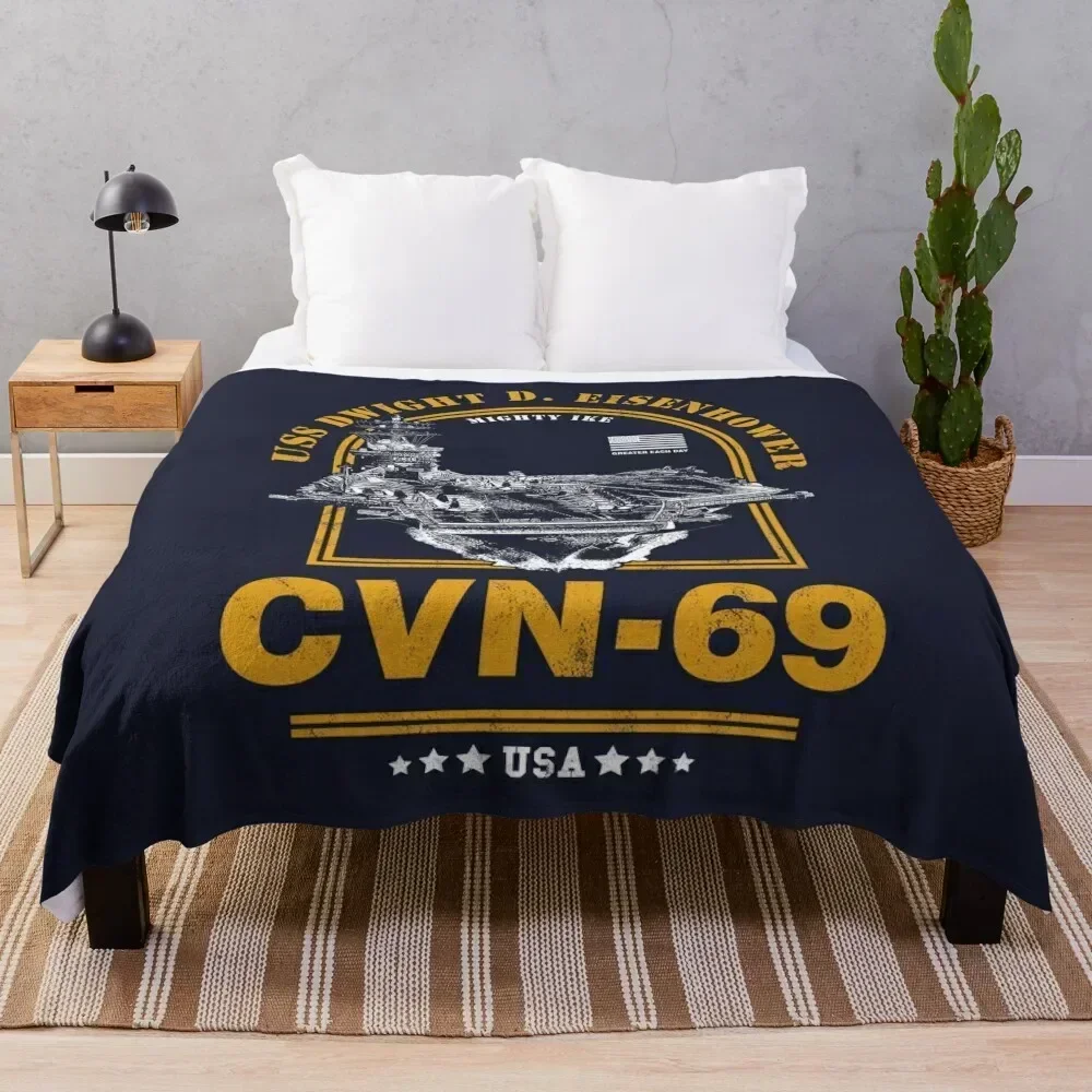 

CVN-69 USS Dwight D. Eisenhower Throw Blanket Warm Throw Blanket Gift for Anniversary