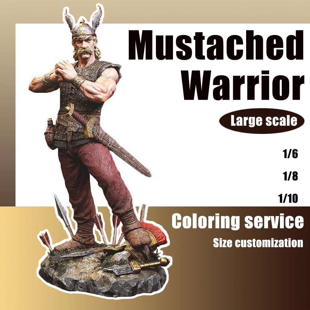 

1:8 Unpainted Resin Gaulish Chieftain Model Kit - Barbarian Warrior Figure for Wargaming, Diorama, Collectors (A830)
