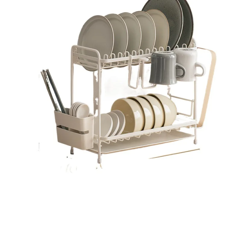 

Kitchen rack Household multi-functional drain rack Countertop storage box Dish storage