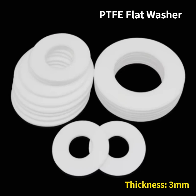 1-20pcs PTFE Gasket Flat Washer Thickness 3mm ID 18mm-325mm Resistant To High&Low Temperature Corrosion Anti-aging for Flange