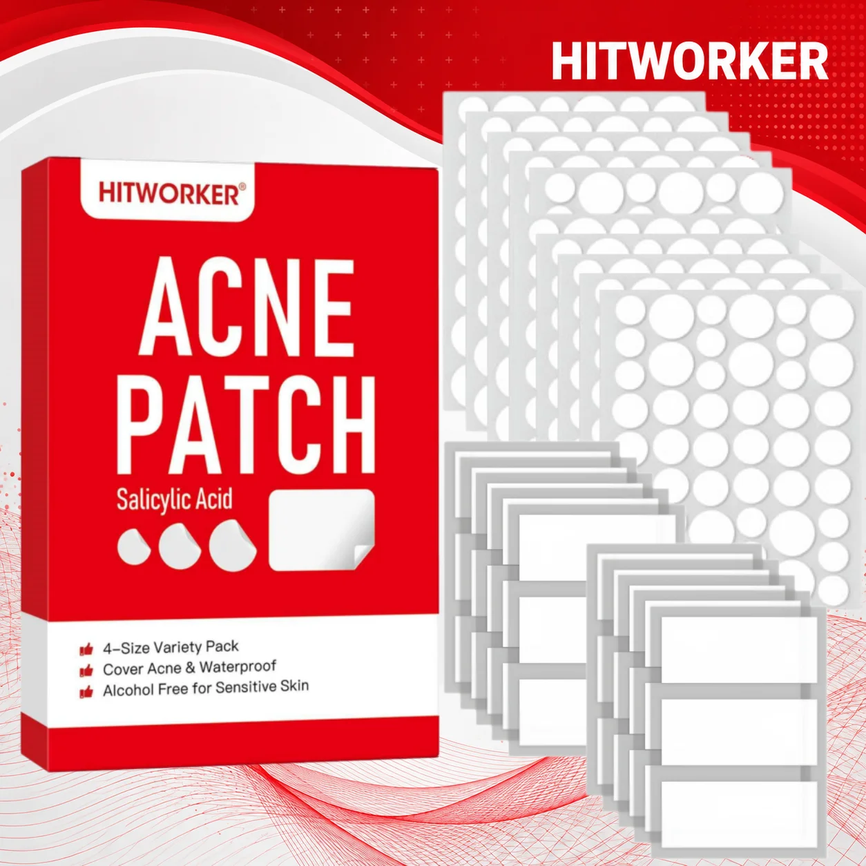 Pressed Powder Foundation - Hydrocolloid Acne Patches, 510 pieces, 4