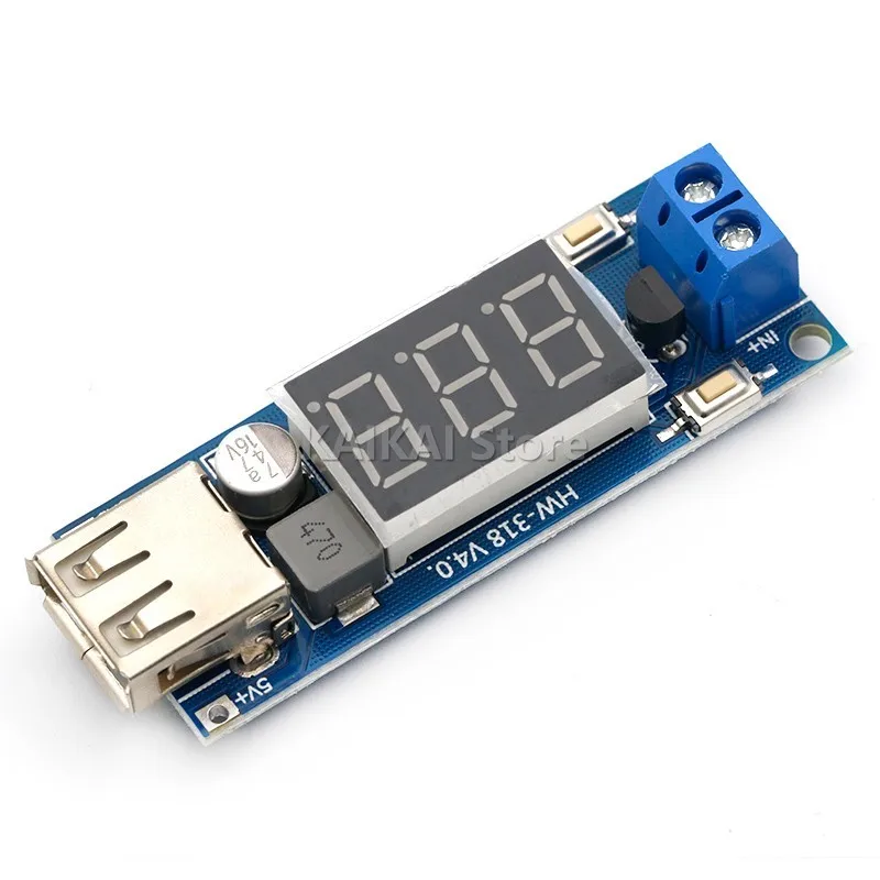 USB CAR Charger LED Step Down Buck Converter Voltmeter Module Low Power DC 4.5-40V To 5V 2A High Efficiency Low Ripple Board