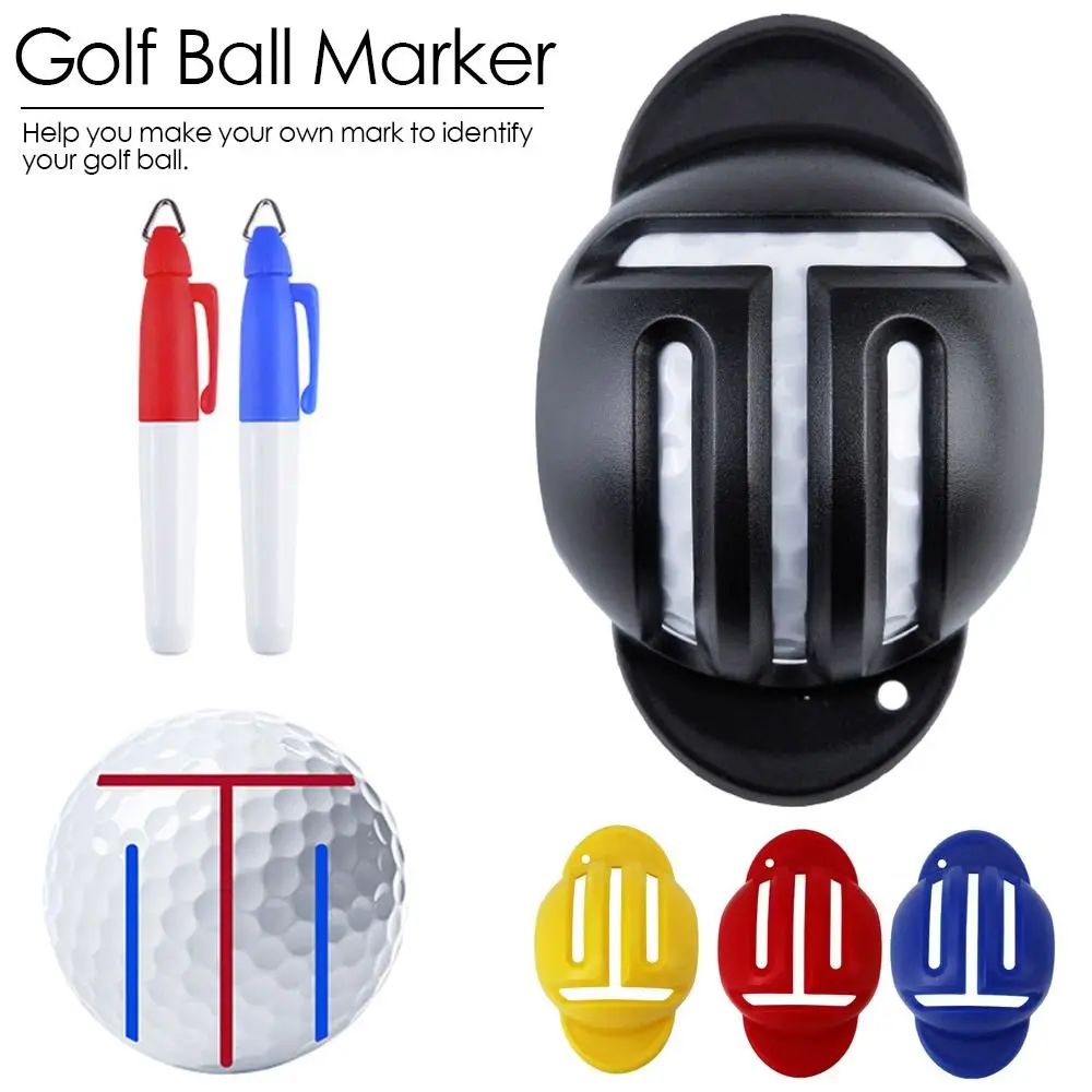 Strumento sportivo che mette gli ausili per il posizionamento strumento per il Golf marcatore per pallina da Golf Golf Mark Stencil T Line Marker Alignment Tool