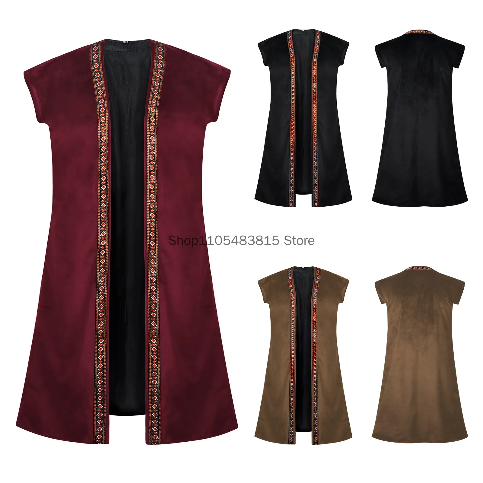 Medieval Men's Noble Vest Embroidery Pirate Waistcoat England Ganster Gentle mand vest Halloween Tudor Cosplay Jacket view 4
