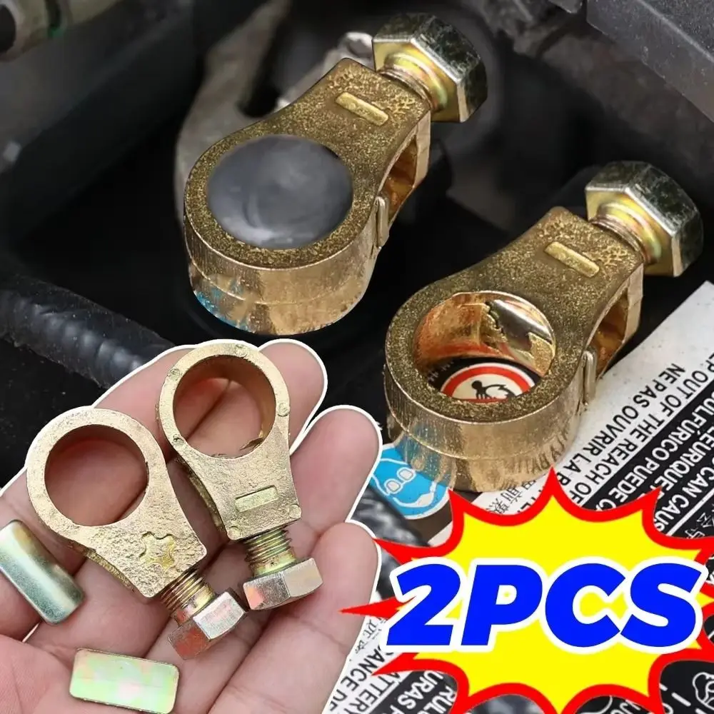 

Positive Negative Poles Brass Screw Terminal Blocks Top Fast Safe Operation Quick Connect Post Terminal Wire Cable Clamp