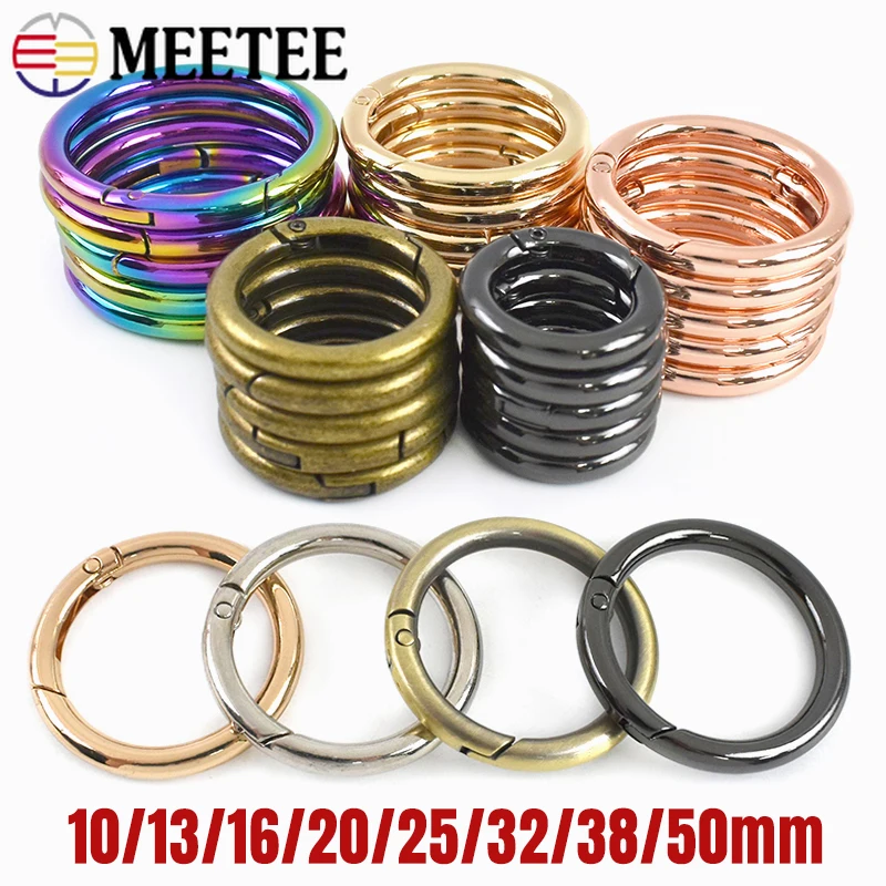 

20Pcs 10-50mm Metal Spring O Ring Buckle Openable Loop for Bag Strap Connector Handbag Keychain Rings DIY Hardware Accessories