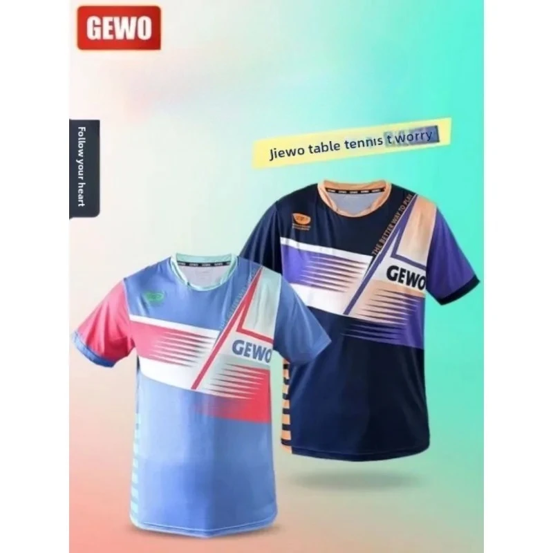 

New GEWO F10 Table Tennis Short Sleeve Professional Competition Training Quick drying Breathable Unisex Sportswear