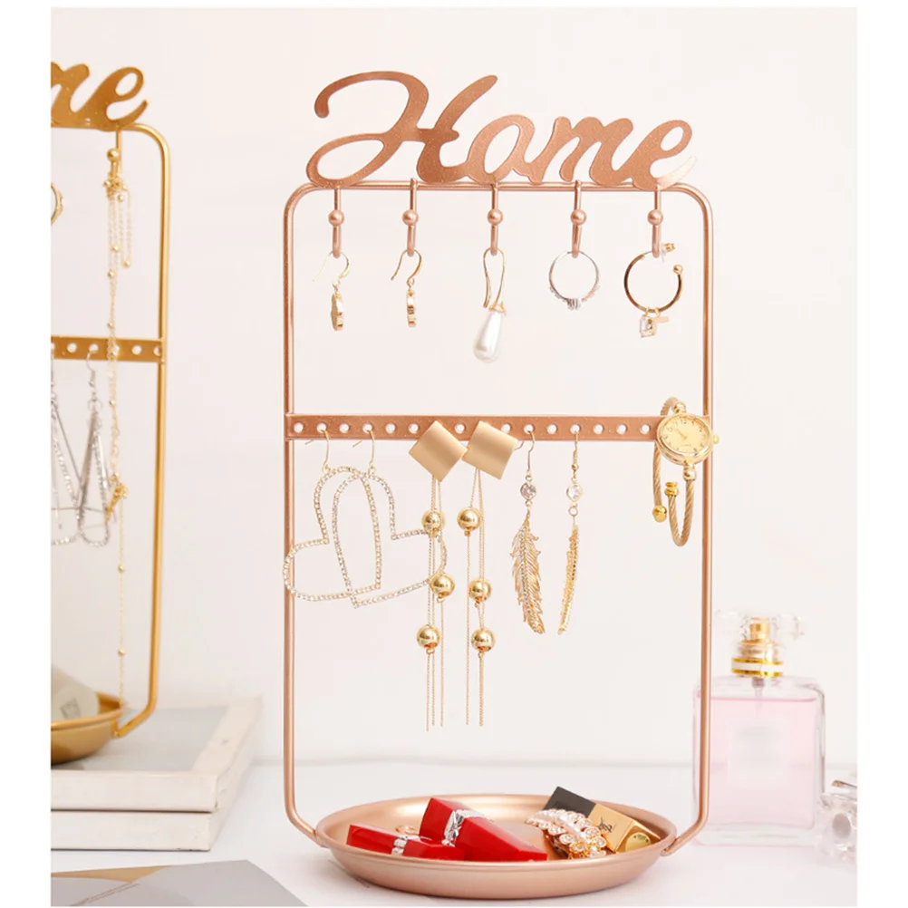 1Pcs Alloy Jewelry Display Stand Durable Earring Storage Rack Stylish Organizer for Necklace Bracelet Ring Jewelry Display Stand