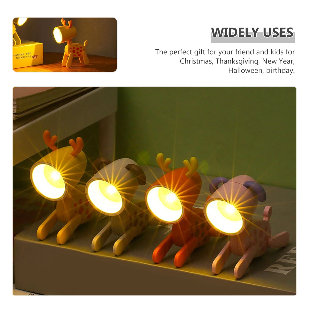 

Safe Durable Deer Night Light LED Cartoon Lamp for Kids Room Soft Warm Light Aesthetic Bedside Decorative Night Lamp for Bedroom