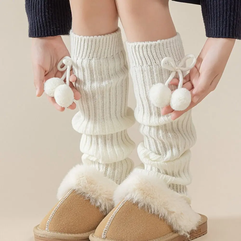 Fashion Japanese Style Children's Leg Warmers JK Bowknot Knitted Leg Cover Woolen Foot Cover Bow Leg Socks Autumn/Winter