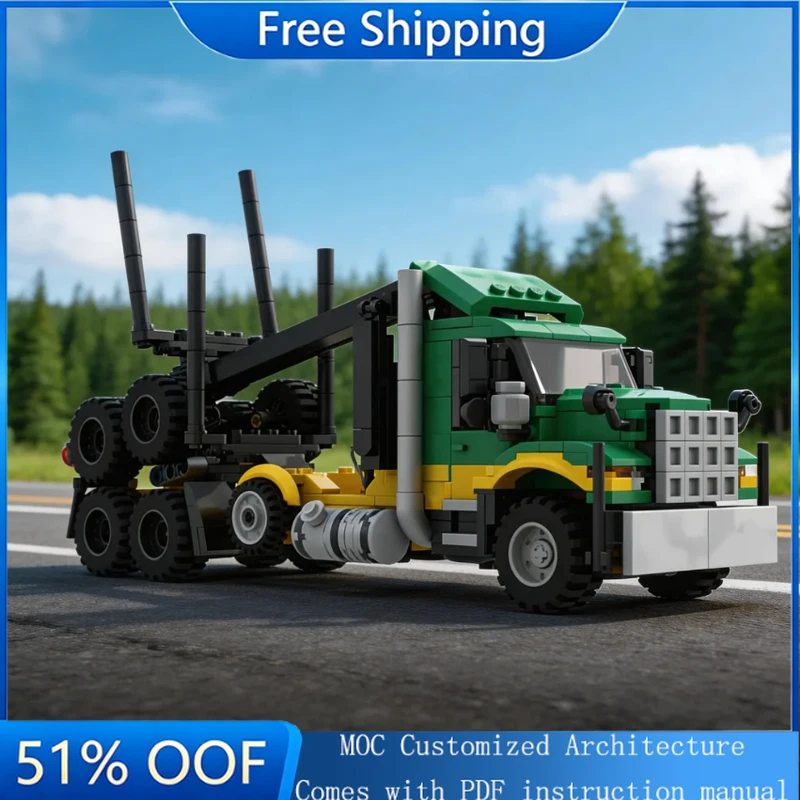 

561 Parts MOC City Engineering Logging Truck Model Technology Building Block Creative Children Toys Educational Christmas Gifts