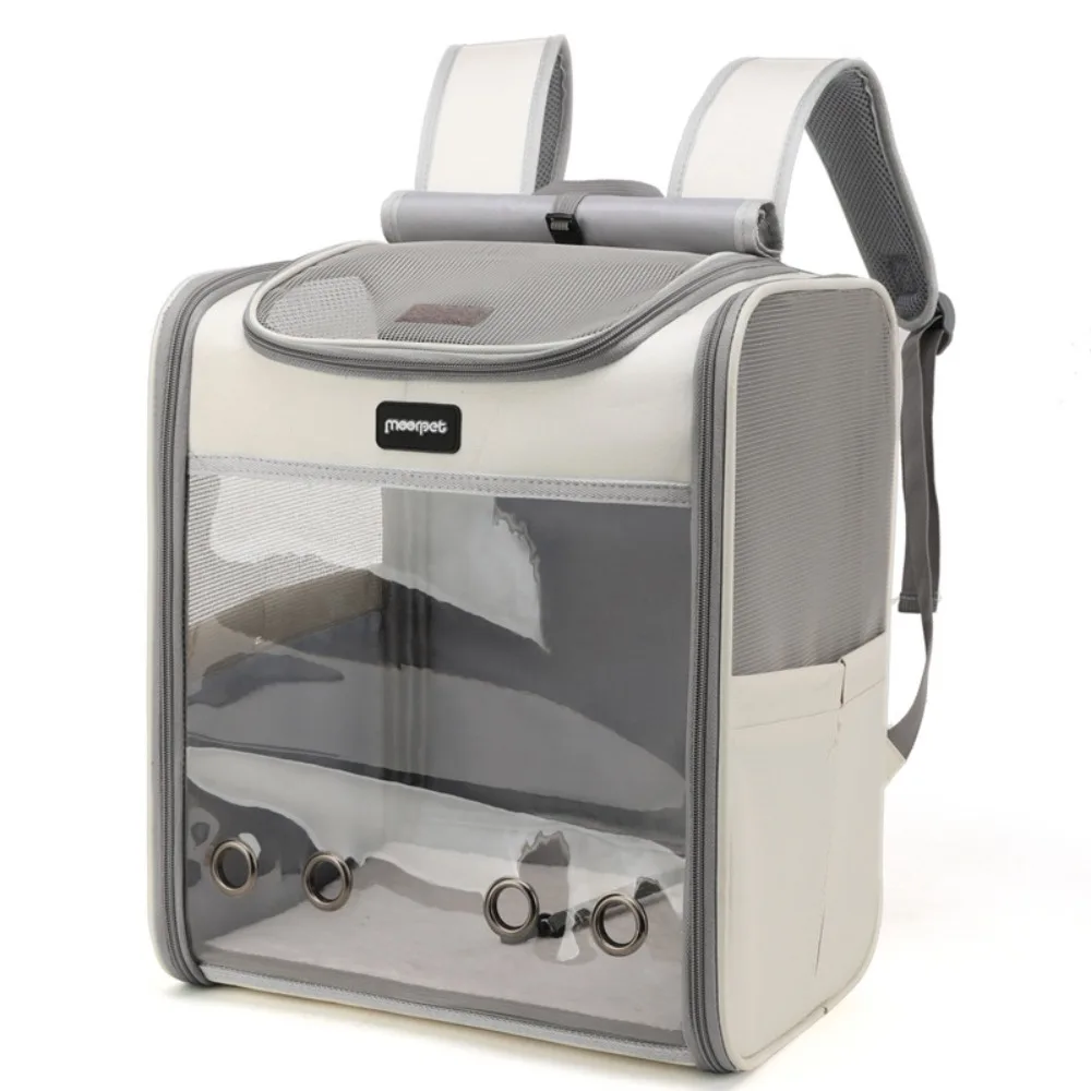 

Transparent Pet Carrier Bag Oxford Large Space Cat Carrying Bag Breathable Foldable Pet Backpack Cat Dog Transport