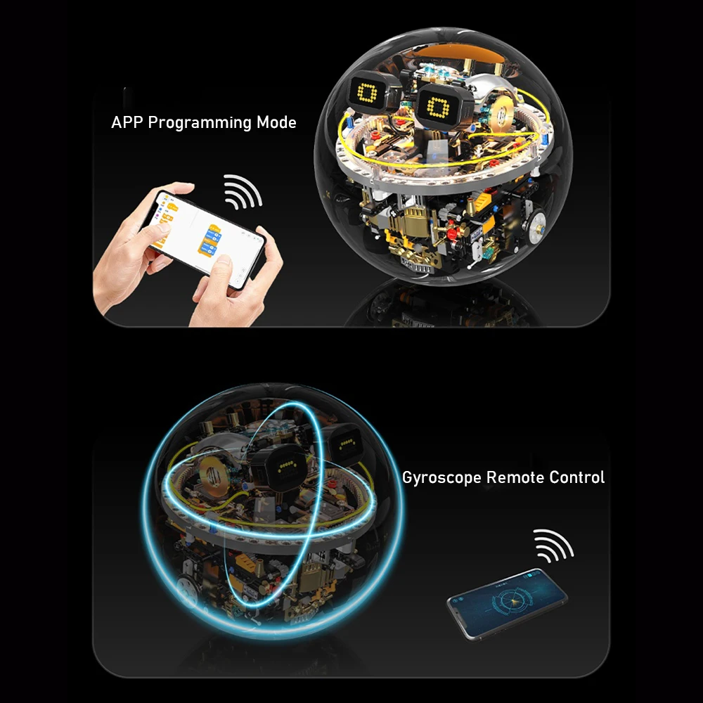 หุ่นยนต์บอลไซไฟแบบตั้งโปรแกรมได้ บล็อกประกอบไดนามิก ควบคุมด้วยรีโมท ของเล่นอิเล็กทรอนิกส์อัจฉริยะ ของขวัญเทคโนโลยีสร้างสรรค์