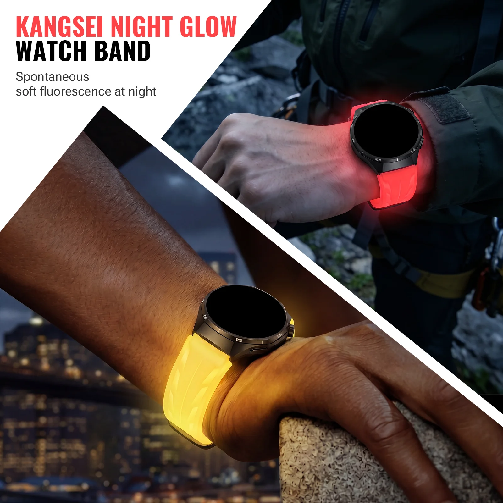 สายนาฬิกาเรืองแสงขนาด 20/22 มม - Silicone Watch Band 22Mm บทวิจารณ์และราคา