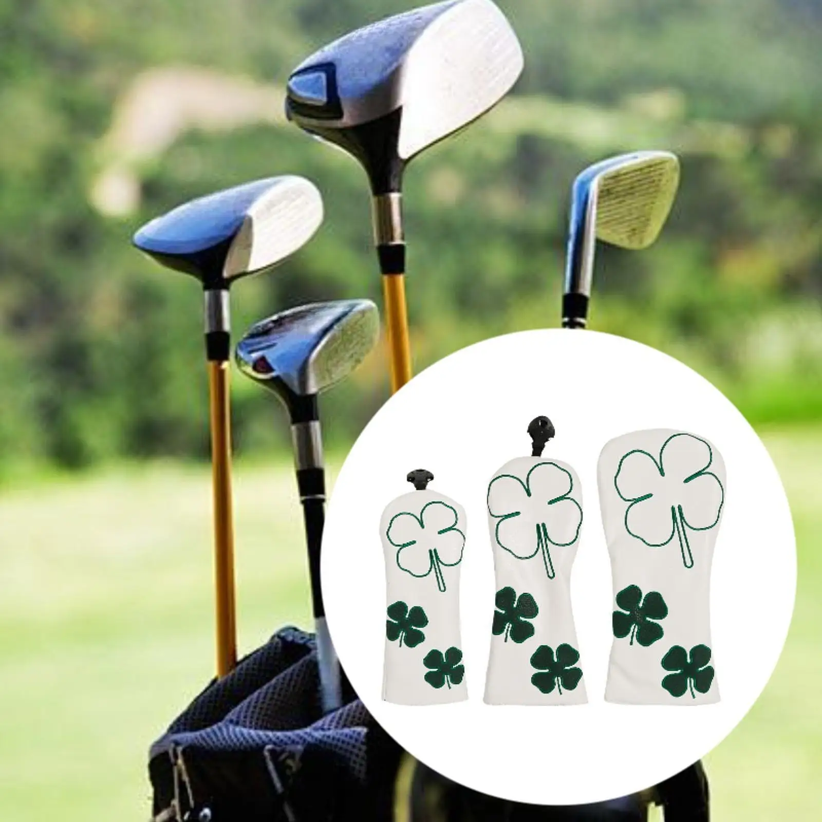 

3x Golf Head Cover for Club Golf Wood Headcover for Sports Men Women Adults