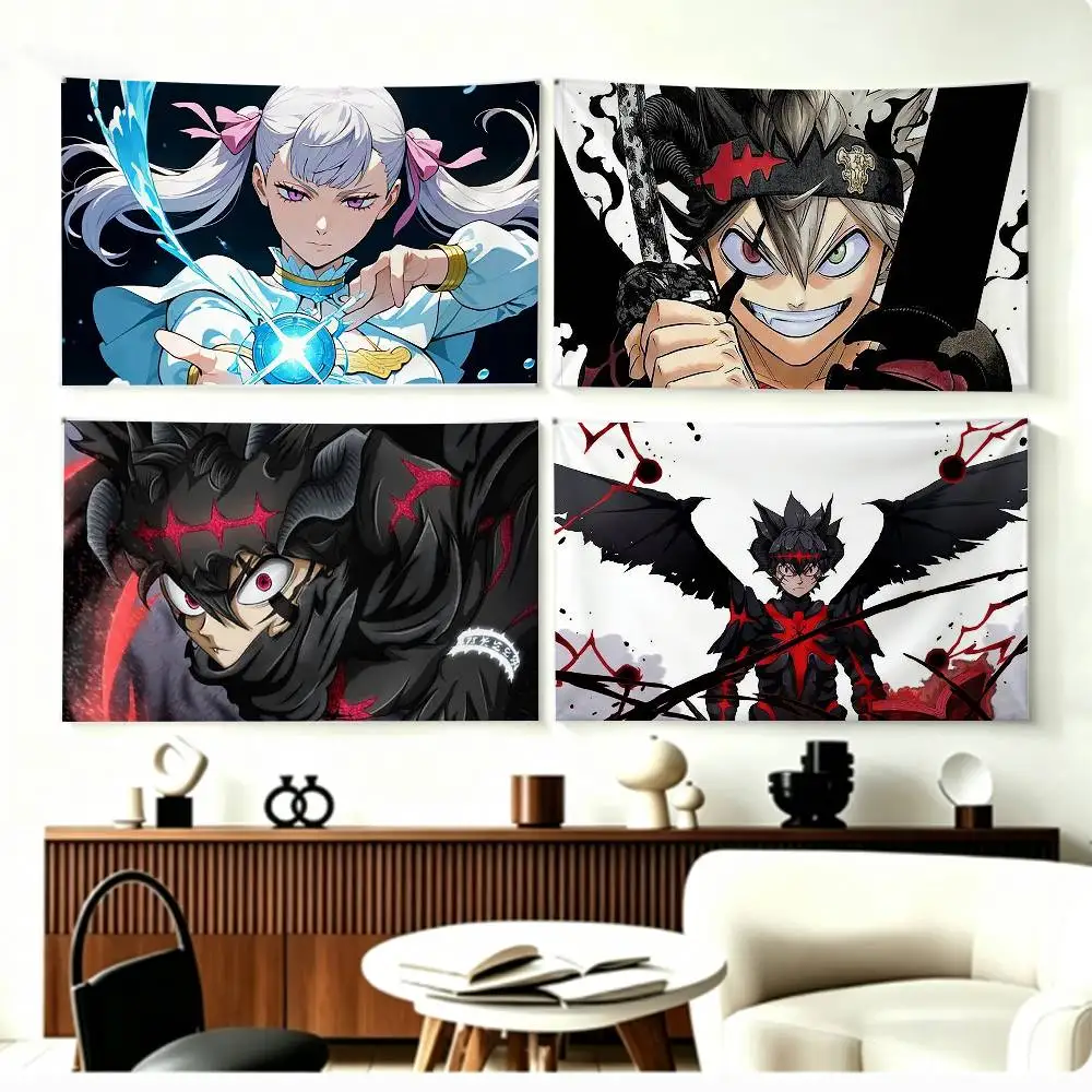 Anti Magic B-Black Clover   Flags Wall Hanging Background Art Banner for Bedroom Home Outdoor Decor