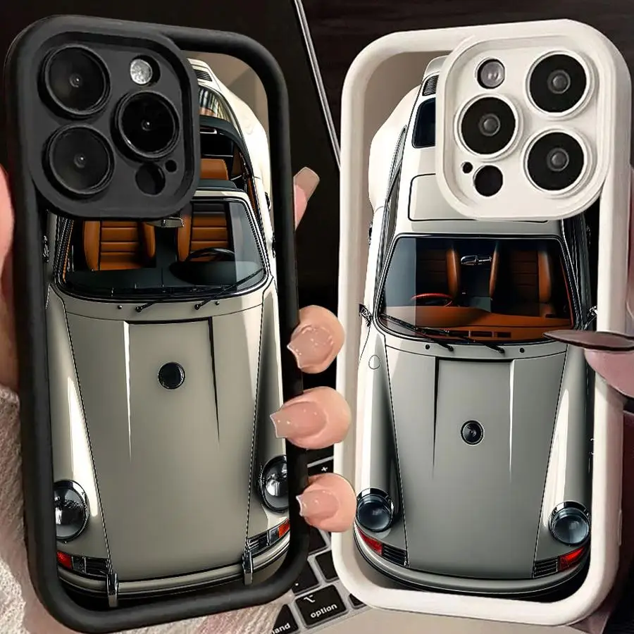 Weiche Schutzhülle für iPhone 16e 15 16 14 Plus XS Max 13 12 11 Pro Max XR 17 Air Luxus Mode Autos