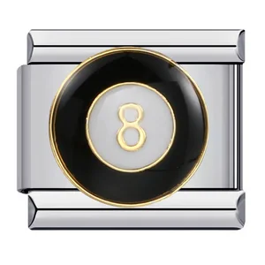 Thép không gỉ Uring-Xadrez dành cho nam và nữ, sòng bạc, poker, cờ vua, bi da, liên kết Ý, phù hợp với vòng tay 9mm, làm đồ trang sức, thời trang DIY 10 Đồng hồ sòng bạc bán hàng chính - №6