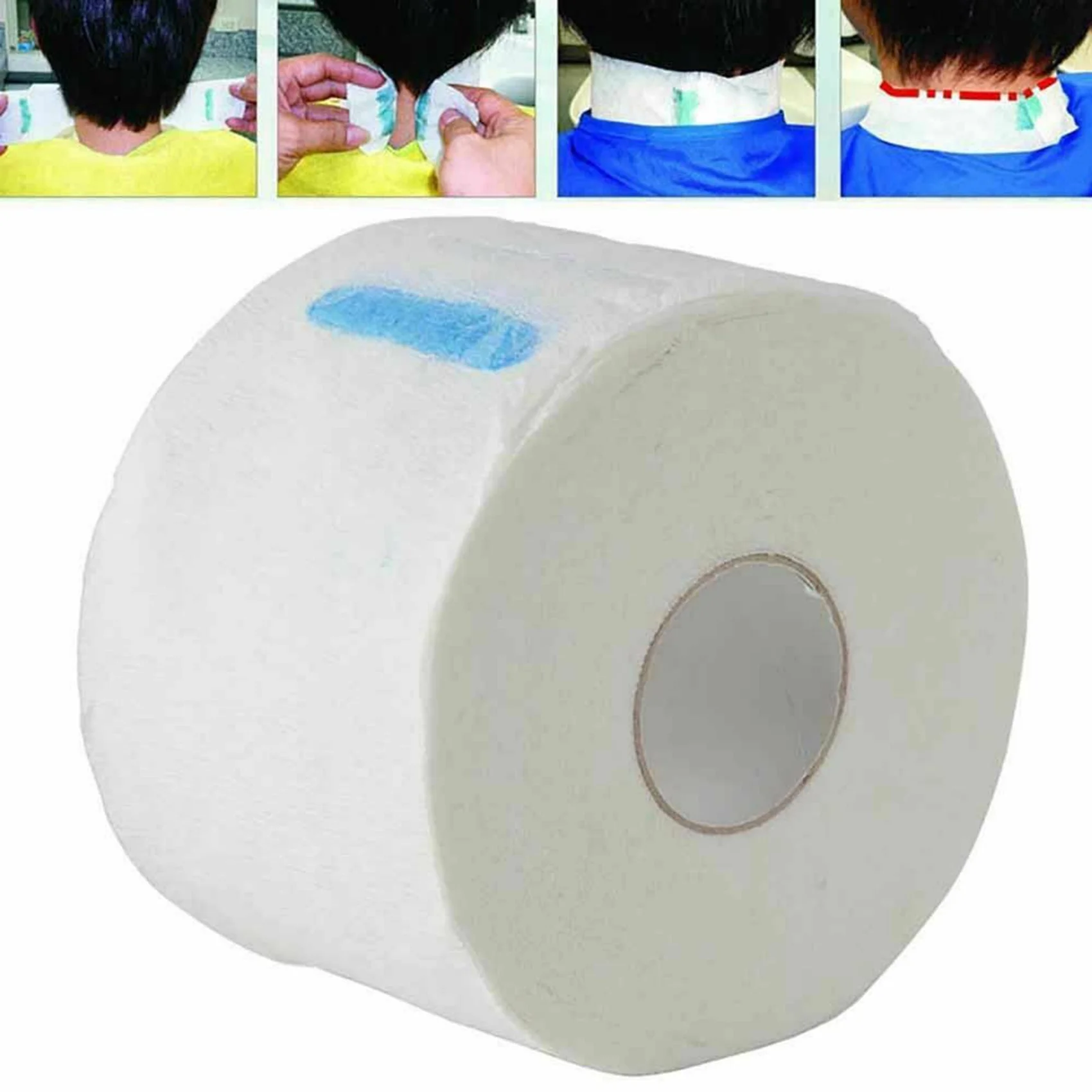 

CKFAM-10 Neck Hair Cutting Collar Ruffles Strip Roll Paper Hygiene Salon Barber Dispose