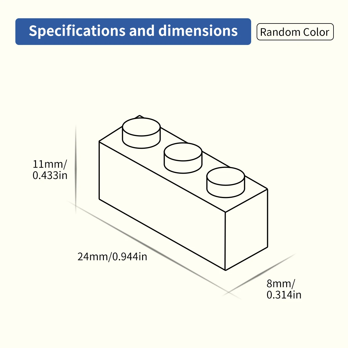 Blocs de construction en brique haute 100g1x3, figurines épaisses, points éducatifs, taille créative, compatibles avec les jouets en plastique pour enfants