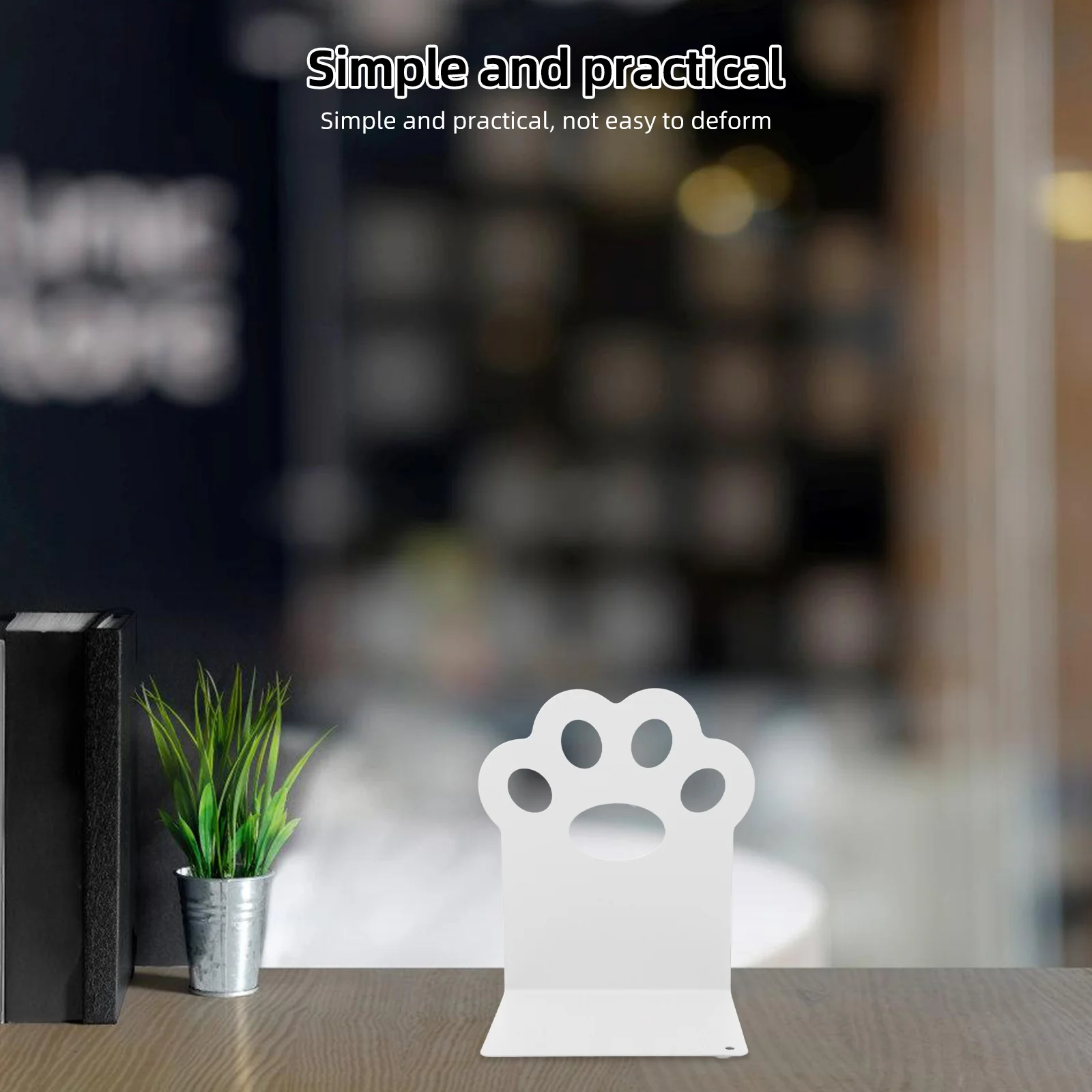 

1Pair Cat Claw Bookends Metal Desktop Reading Organizer Book Holders Study File Stand Office Storage Book Stopper for Shelves