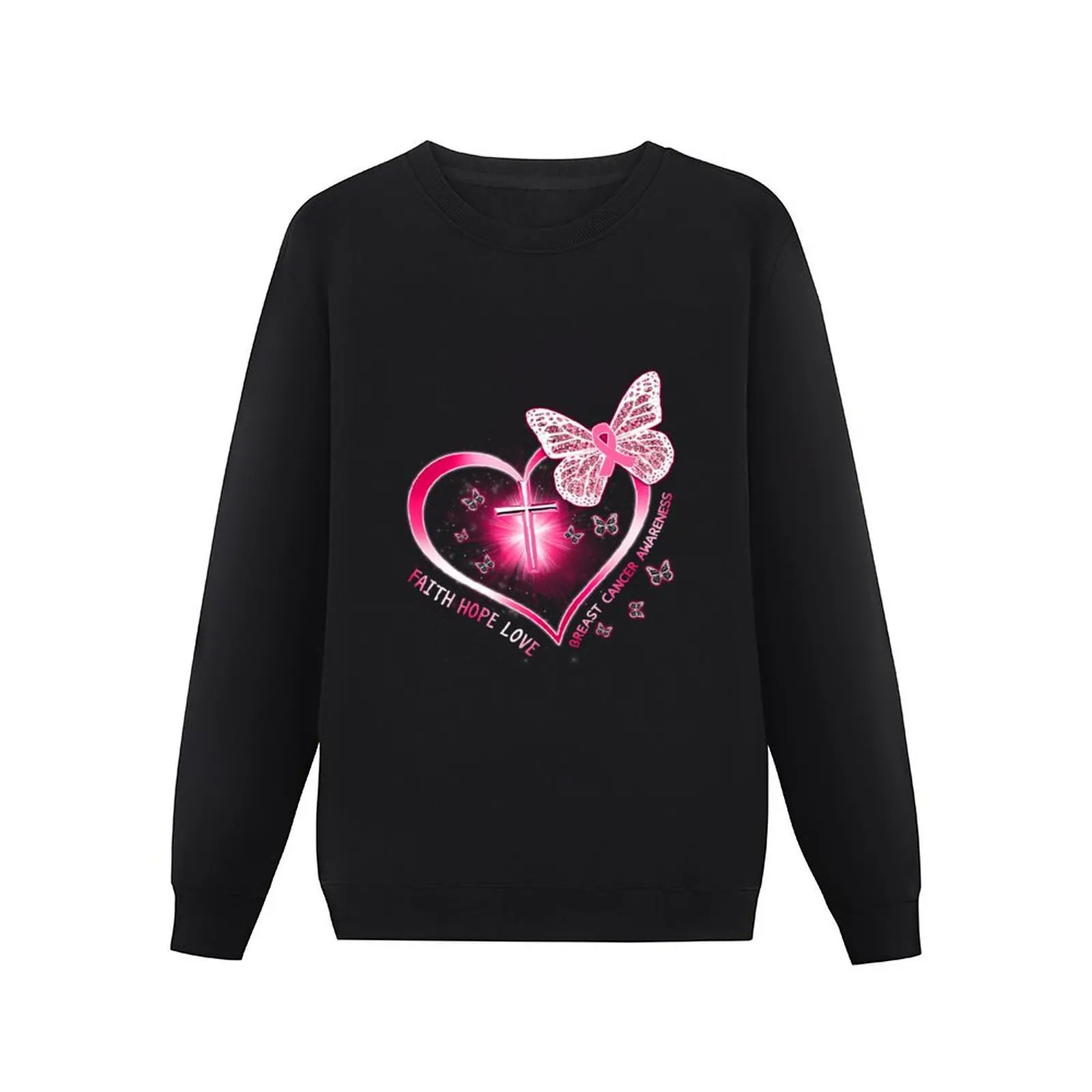 Faith Hope Love - Breast Cancer Awareness Pullover Hoodie korean style clothes men wear men clothes winter clothes sweatshirts