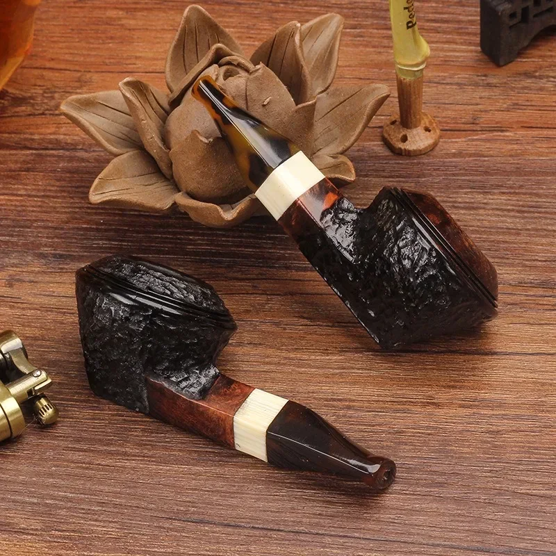 Premium Wood Bulldog Pipe 3mm Filter Flue Retro Gentleman Portable Small Handmade Smoking Pipe Accessory