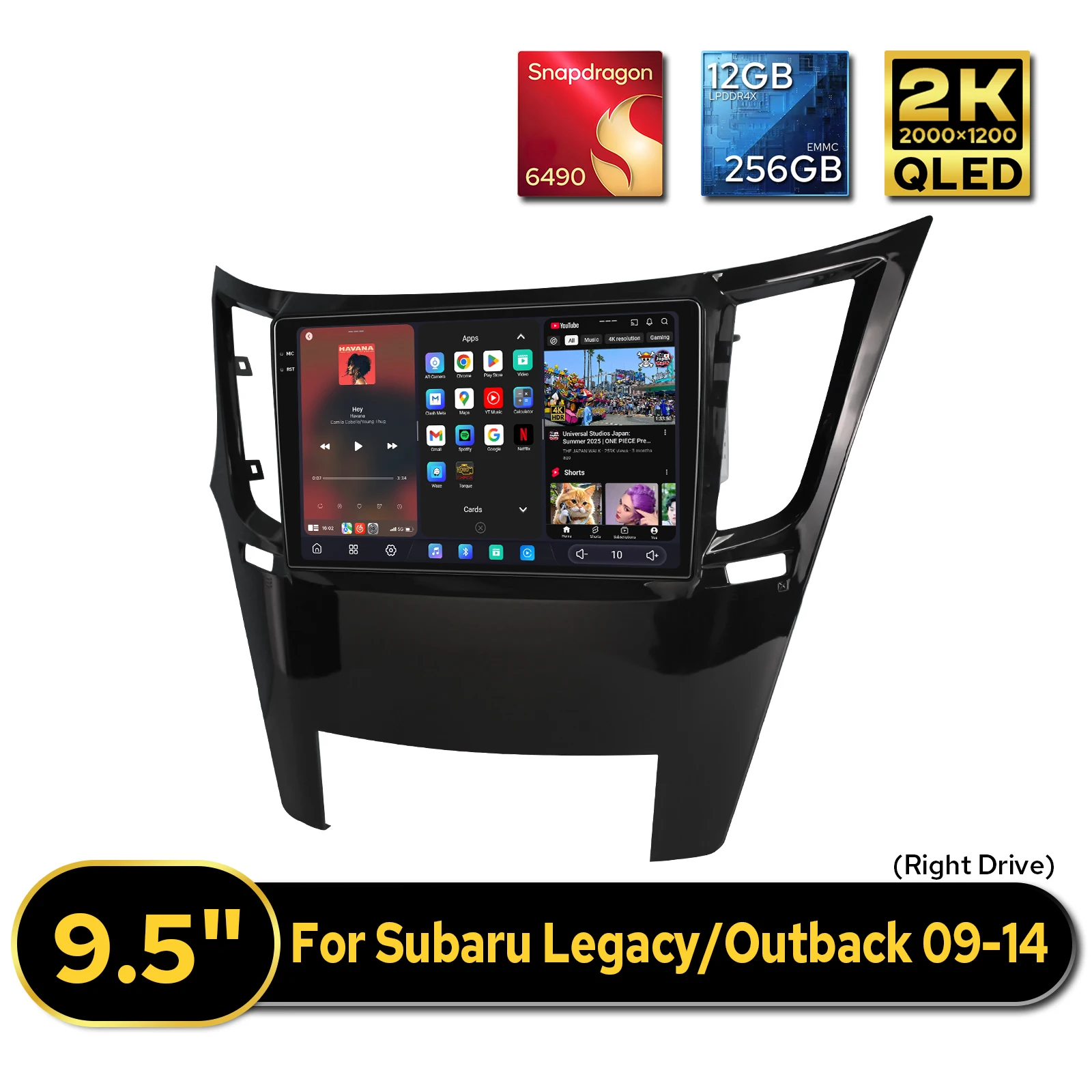 For Subaru Outback 2009-2014 RHD 9.5