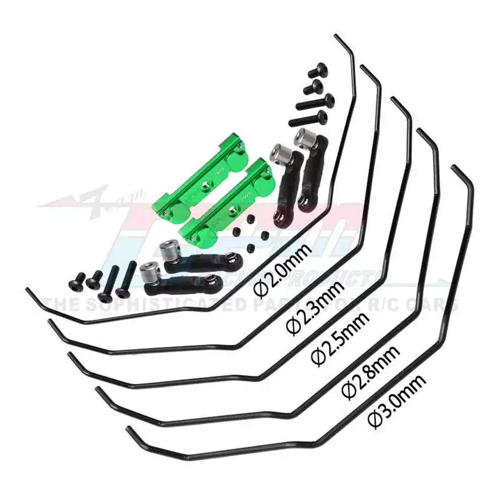 GPM metalowy stop aluminium 7075 zestaw łączników przednich tylnych drążków stabilizacyjnych 10295 dla Traxxas 1/8 MAXX SLASH 6S 102076 -4 Części do