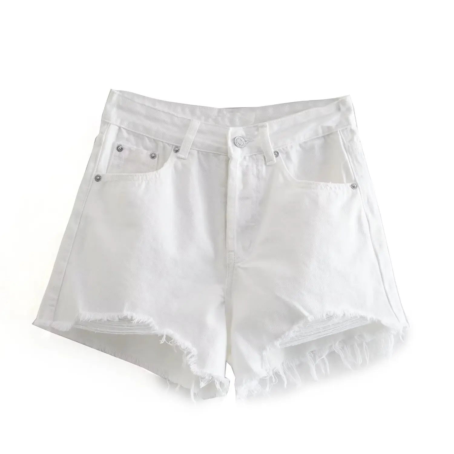 Dżinsowe spodnie z wysokim stanem, damskie, modne, uniwersalne, z dziurami, jesienne nowości, JNLEAOG 436520, luźny krój, poliester.