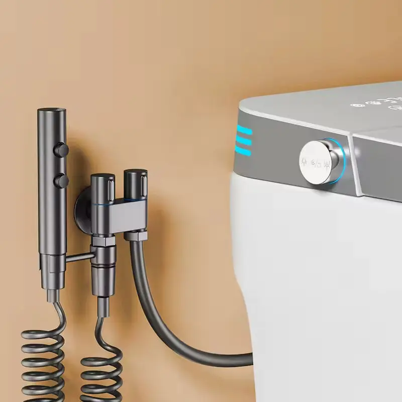 Toilet Cleaning Spray Gun,Wall-mounted Gun Gray Handheld Stainless Steel Ladies Shower Spray Bottle Bidet Sprayer Toilet Sprayer