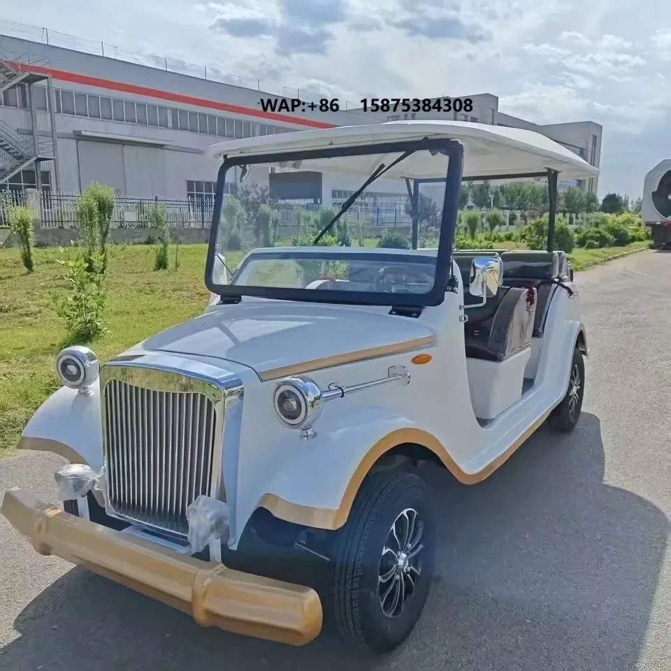 The 2025 best-selling premium classic 8-seat electric sightseeing vehicle and luxury retro golf cart are suitable for theme park