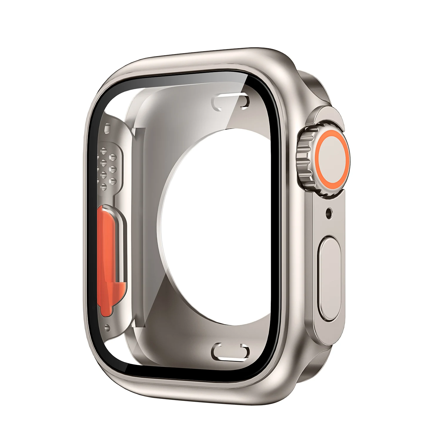 Displayschutzfolie für Apple Watch 46 mm, 44 mm, 45 mm, 40 mm, 41 mm, hartes PC-Gehäuse vorne und hinten, iWatch 10, 9, 8, 7, 6, Wechsel zu Ultra