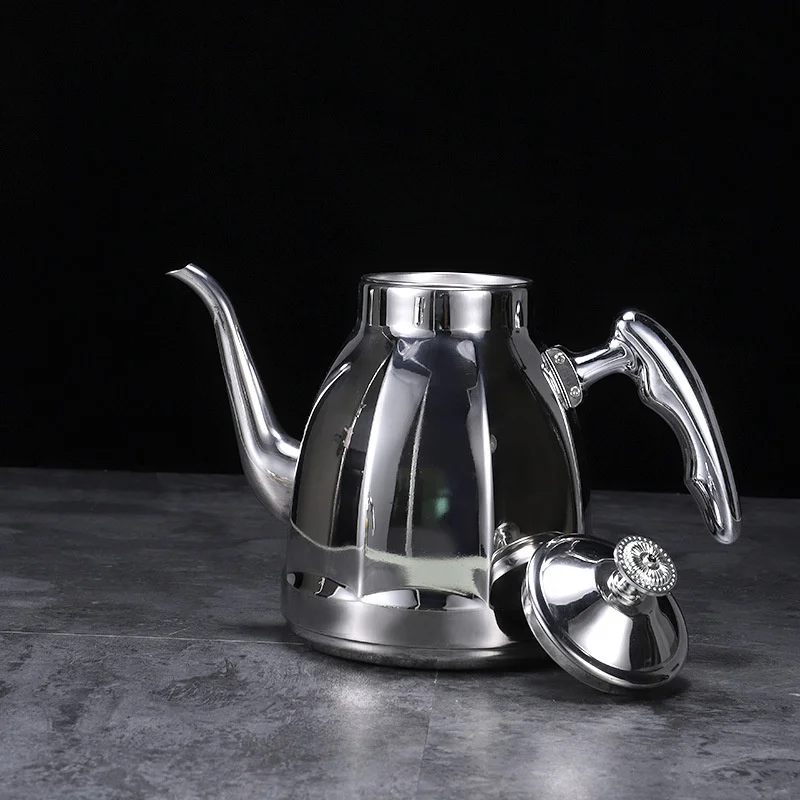 1.5L Octagonal Tea Kettle with Filter Stainless Steel Teapot Coffee Pot Fit Gas Stove Electric Ceramic Cooktop Home Camping