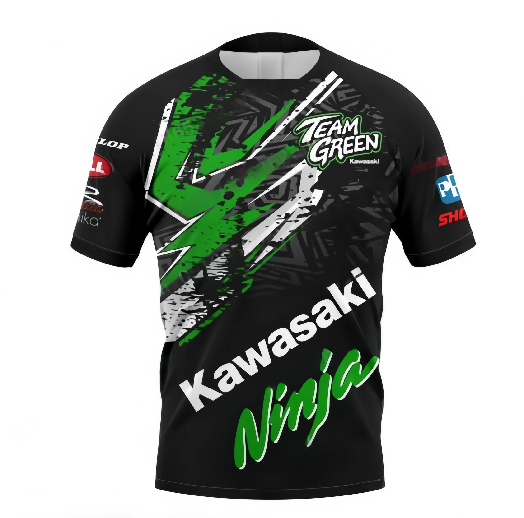 

2025 New Motorcycle Short Sleeved T Shirt Motorcycle Racing Kawasaki Sports Cycling Tops Men Women Breathable Quick Drying Tees