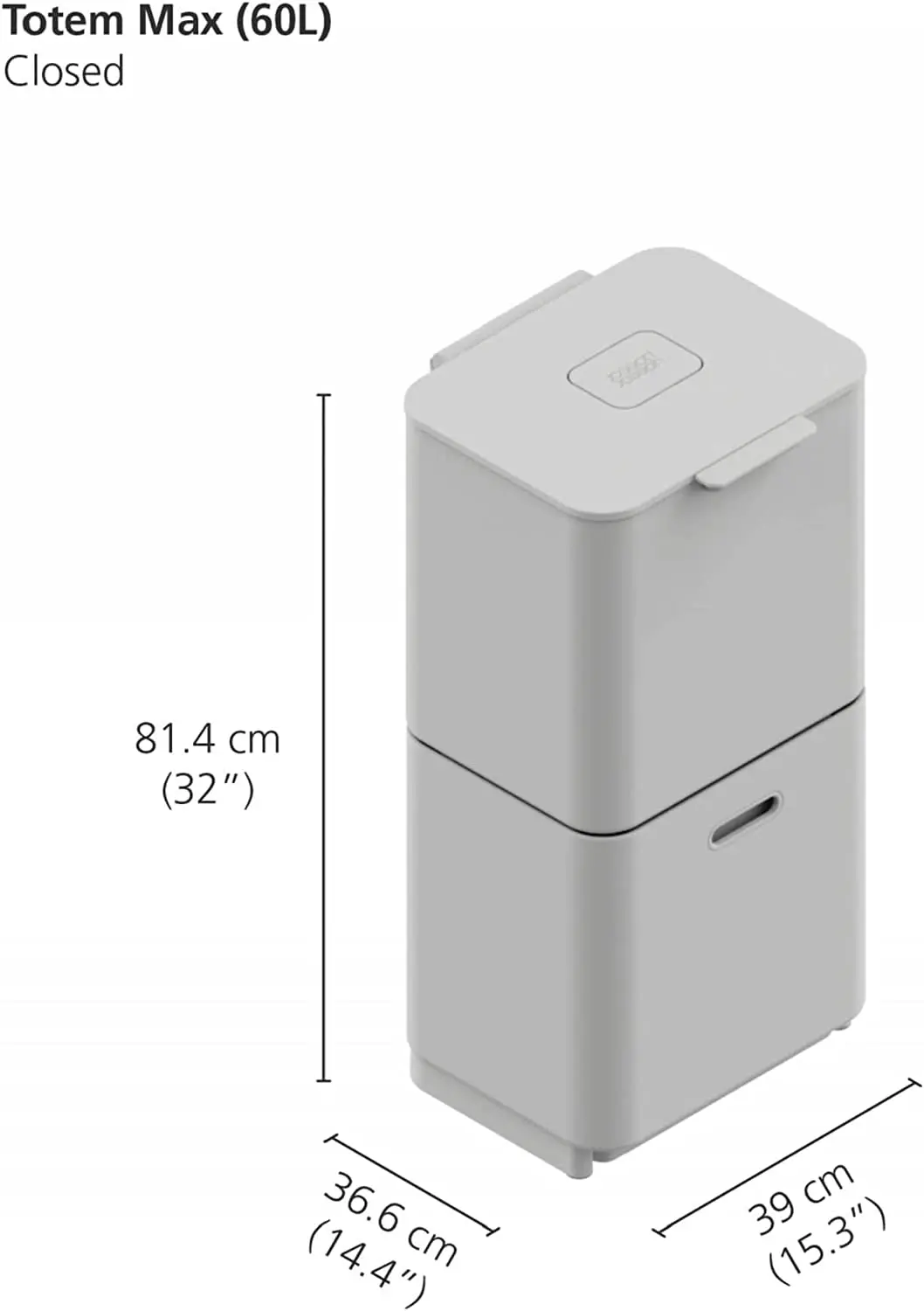 Totem-Resíduos Separação e Reciclagem Lixo da Cozinha, 60 L, 60 L, com Filtro de Odor, Removível Food Waste Caddy, Pedra